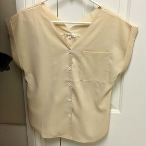 Cream button up dress shirt